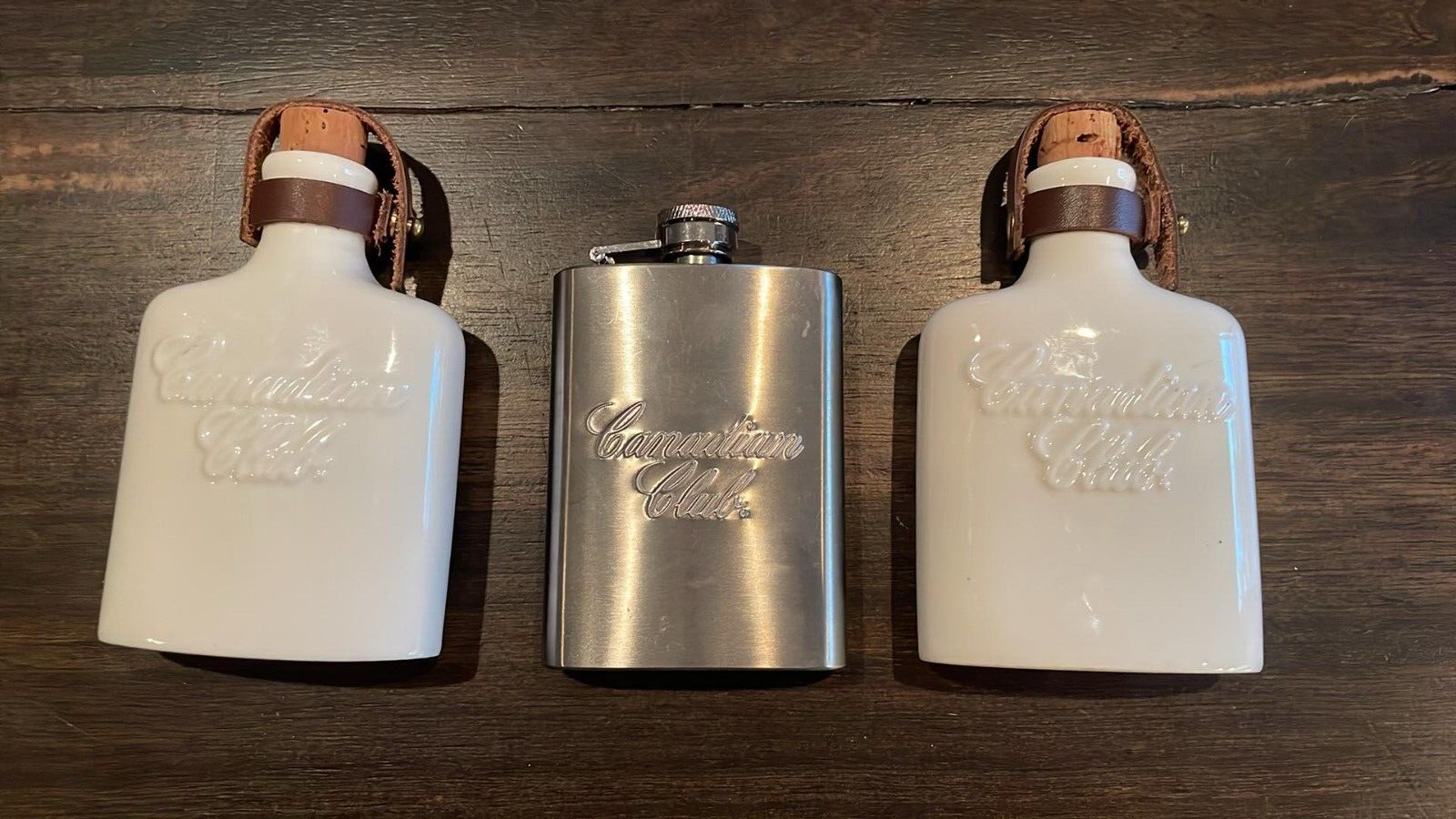 CANADIAN CLUB WHISKY 4 oz FLASK lot of 3 - $21.68