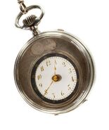 AS&amp;F Silver Mysterieuse Pocket Watch w/ Transparent Dial and silver Chain - €8.103,63 EUR