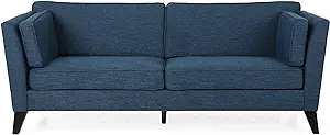 Christopher Knight Home Lorraine Contemporary 3 Seater Fabric Sofa, Navy... - $1,349.99