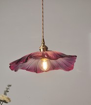 Glass Flower Pendant Light Glass Lotus Ceiling Light - £83.53 GBP