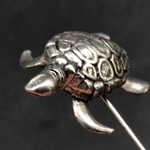 VTG Silver Tone Turtle Hat Pin 2.25&quot; Long -- Turtle is 1&quot; x 7/8&quot; - £11.08 GBP