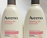 (2) Aveeno Creamy Moisturizing Oil Soften &amp; Smoothen Skin Oatmeal Soothi... - $32.95