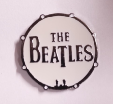 The Beatles~Rock &amp; Roll~Enamel PIN~1&quot; Round~Black on Cream~Collectible - $144.02 MXN