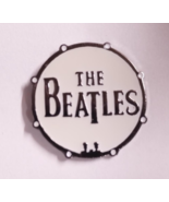 The Beatles~Rock &amp; Roll~Enamel PIN~1&quot; Round~Black on Cream~Collectible - $143.39 MXN