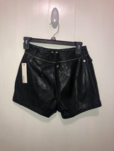 Steele Faux Leather Black Shorts Womens SZ XS Zippers and Studs Accents - £11.64 GBP
