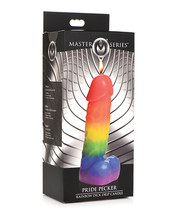 Master Series Pride Pecker Dick Drip Candle - Rainbow - $27.99