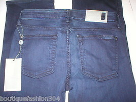 New NWT $189 Womens 7 FAM For All Mankind Jeans 28 x 34 Skinny Bootcut Dark USA - £147.18 GBP