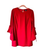 Lulus red bell sleeve shift dress midi length cocktail wedding size Medium - £35.26 GBP