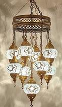 9 Globes Mosaic Chandelier Turkish Mosaic Lamp Moroccan Mosaic Lighting Hanging  - £271.34 GBP