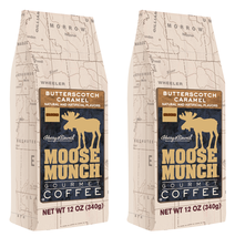 Moose Munch by Harry &amp; David, Butterscotch Caramel Ground Coffee, 2/12 oz bags - £16.51 GBP