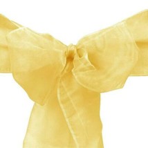 LinenTablecloth Organza Sash (10-Piece) Gold - £7.46 GBP