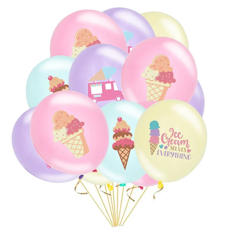 Sporting 20pcs Ice A Party Balloons Ice A Cone latex Balloonsfor Ice A Themed Ba - £23.89 GBP