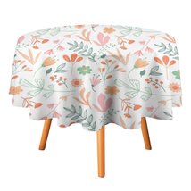 Watercolor Floral Tablecloth Round Kitchen Dining for Table Cover Decor ... - £12.75 GBP+