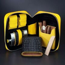 Brizard and Co. - Havana Traveler - Black Caiman Alligator & Yellow  Leather image 2