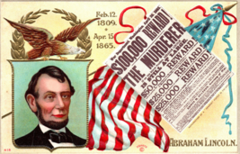 Patriotic Abraham Lincoln Wanted Poster Eagle Postcard Civil War American Flag - £7.47 GBP
