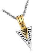 Viking Necklace Sterling Silver Wolf Tooth/Arrowhead/Mobius Rune Pendant... - $120.86