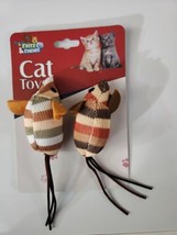 Fritz &amp; Friends Cat Toy 2Pk Multicolored Mice Play Cat Toys - £6.08 GBP