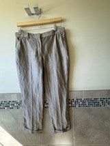 Alexander McQueen Taupe Linen Blend Tapered Leg Trousers SZ IT 44/US 8 I... - $88.11