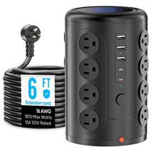 Power Strip Tower With 16 Ac Outlets 5 Usb Ports (2 Usb C), 1875W 1500J Surge Pr - £49.77 GBP