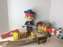 Disney Junior Jake And The Neverland Pirates Toy Lot Doll Guitar Sword Telescope - £38.16 GBP