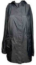 J. Jill Fit Water Resistant Long Rain Jacket Womens XS Gray Hooded Rainy Weather - £21.55 GBP