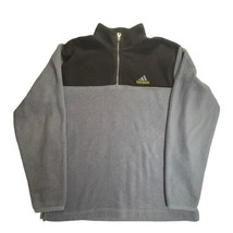 Adidas Gray Black Youth Fleece 1/4 Zip Size Large 14/16 Long Sleeve - £8.43 GBP