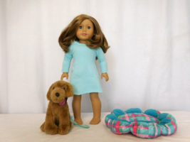 American Girl Doll Isabelle Palmer n Tenney Golden Retriever n Dreamy Daisy Flow - $51.48