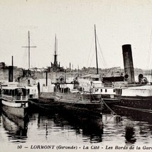 Bordeaux France Fishing Ships At Port Lormont 1910s WW1 Era Postcard PCB... - £15.77 GBP