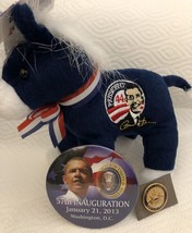 3 Obama = Dnc Donkey + 2009 Pin Inauguration Pres Vp Biden + Button Democrat - £23.00 GBP