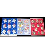 Vintage Hallmark ACG Xmas Sticker Sheets Lot Snowman  - $13.44 CAD