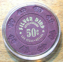 (1) 50 Cent Silver Bird CASINO CHIP - 1976 - Las Vegas, NEVADA - £23.86 GBP