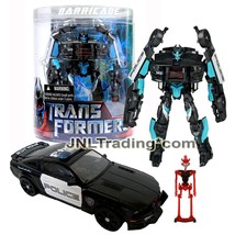Year 2007 Transformers Movie Canister Deluxe 6 Inch Figure BARRICADE Police Car - £51.95 GBP