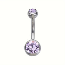 1pc Classical Belly Button Ring Inlaid Colorful Zircon Simple Fast Free Shipping - £6.95 GBP