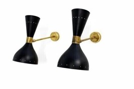 Diabolo Wall Sconce Italian Modern Pair Of Fixture 2 Black Light For Christmas - £128.96 GBP