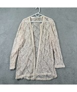 Scala Womens Beige Long Sleeve Open Front Beaded Lace Jacket Size XL - £23.34 GBP