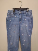 NEW Hollister WOMEN&#39;S Light Wash Ultra High Rise Floral Mom Jeans Size 9R - £18.78 GBP