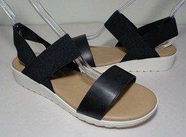 Kensie Size 10 M EVERLEE Black Wedge Heel Sandals New Women&#39;s Shoes - $88.11