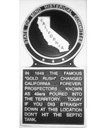 California State Marker, Calfornia State Plaque, Metal Plaque, Hand Painted - £36.02 GBP