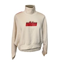 adidas Eco Ski Chic Mock Neck Sweatshirt size small cream red  - £28.88 GBP