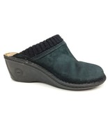 UGG Women&#39;s Black Suede Gael Clogs with Knit Cuffs Sheepskin Lined Sz 8 ... - $40.88 CAD