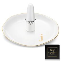 Beeveer Ceramic A-Z Initials Ring Holder Jewelry Tray 4.5x2.4'' White - €10,52 Beeveer Ceramic A-Z Initials Ring Holder Jewelry Tray 4.5x2.4'' White - €10,52 EUR