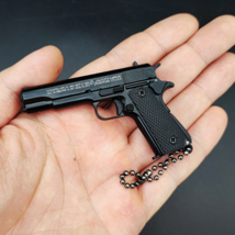 Alloy Mini Gun Models 1911 Pistol Shape Keychain 1:3 Metal Pistol Keychain - $19.99