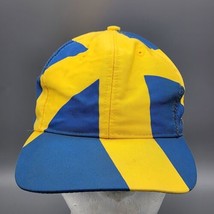 Vintage Sweden Hat Sverige Flag Country Global Caps Snapback OSFM 90s - $19.34