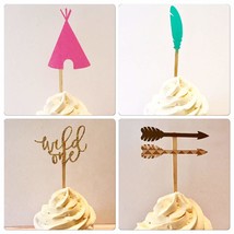 Wild One Birthday, Wild One Cupcake Toppers, Wild One Toppers, Boho Cupc... - $135.86 MXN