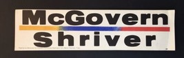 McGovern Shriver 1972 Presidential Campaign Bumper Sticker Deadstock - £7.17 GBP