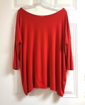 Piko Top Tunic Size S Red Oversized Dolman 3/4 Sleeves Bamboo Earth Frie... - $264.44 MXN