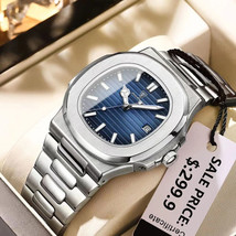 Luxury Watch Business Waterproof Luminous Date Stainless Steel  Quartz M... - £28.23 GBP