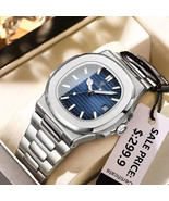 Luxury Watch Business Waterproof Luminous Date Stainless Steel  Quartz M... - £28.43 GBP