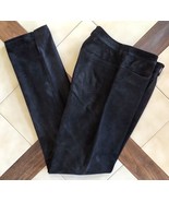 DKNY Women&#39;s Mid-Rise Sueded Black Leather 4-Pocket Jeans/Pants (6) - $33.37 CAD