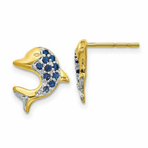 1.61 Ct Round Cut Diamond Dolphin Post Earring 14k Yellow Gold Finish Silver - £81.45 GBP